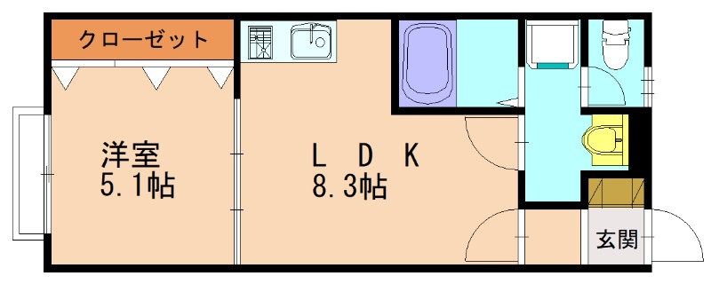 宮若市本城のアパートの間取り