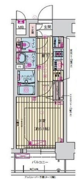 ララプレイス難波メティスの間取り