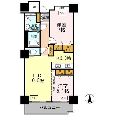 品川シーサイドビュータワー　Iの間取り