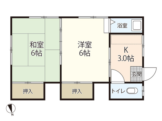 広島市西区井口のアパートの間取り