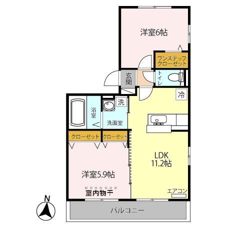 オッツ吉川Bの間取り