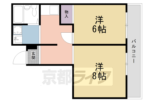 京都市北区大将軍南一条町のマンションの間取り