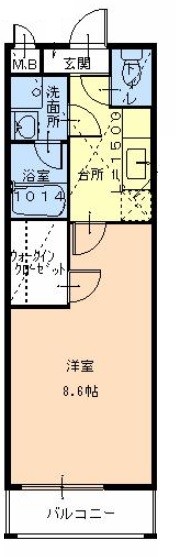 堺市堺区北清水町のアパートの間取り