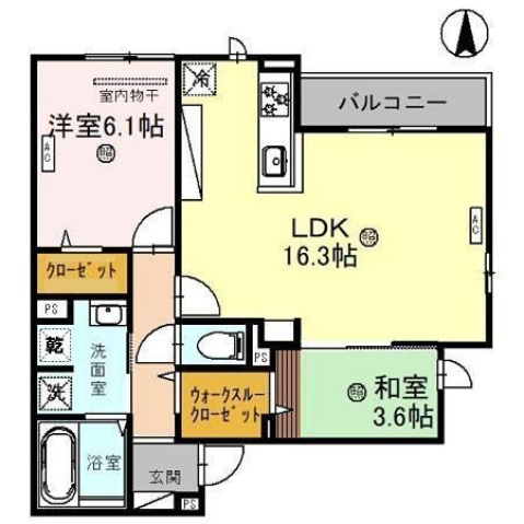 大阪市東住吉区今川のアパートの間取り