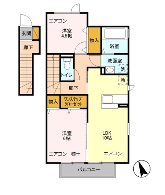 川越市大字上寺山のアパートの間取り