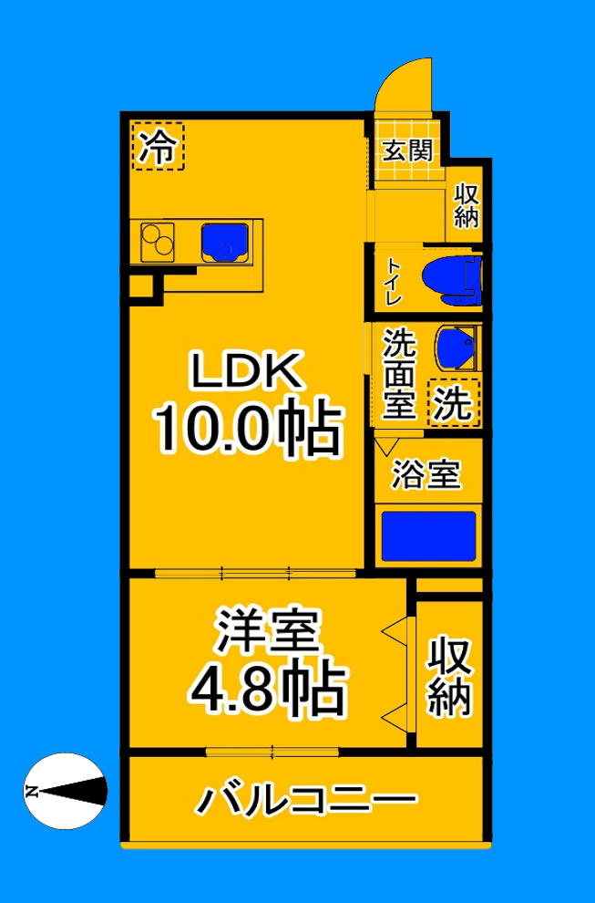 【堺市堺区北庄町のアパートの間取り】