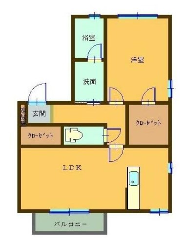 鹿児島市吉野町のアパートの間取り