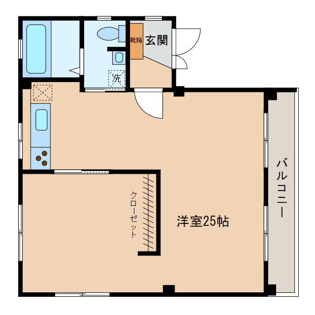 【岩国市麻里布町のアパートの間取り】