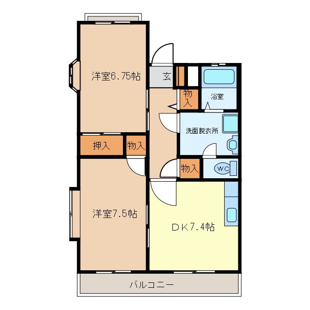 【佐久市中込のマンションの間取り】