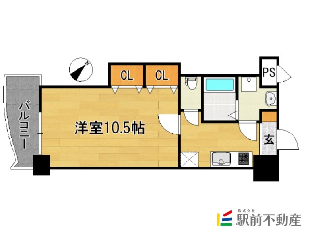 福岡市博多区博多駅前のマンションの間取り