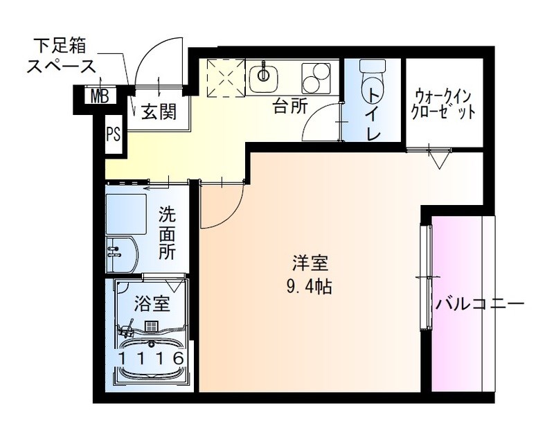 尼崎市東大物町のアパートの間取り