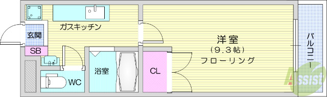 岩沼市館下のマンションの間取り