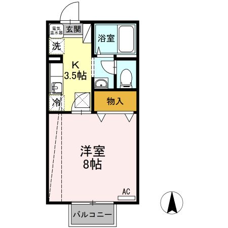 鯖江市水落町のアパートの間取り