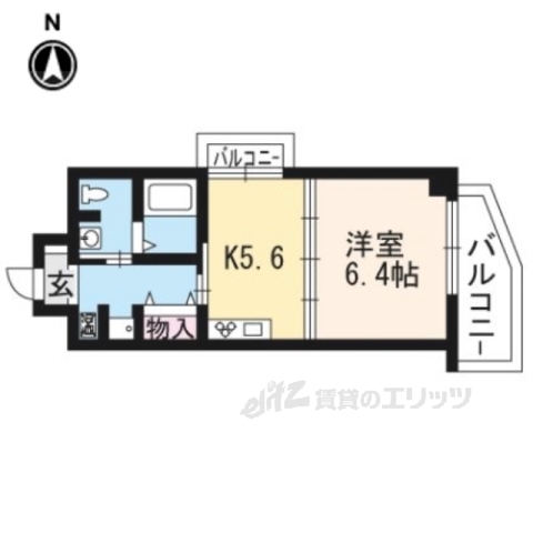 京都市左京区浄土寺上馬場町のマンションの間取り