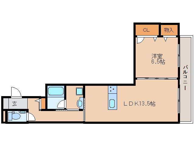 生駒市谷田町のマンションの間取り