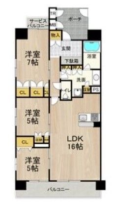 大阪市中央区日本橋のマンションの間取り