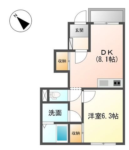 海津市南濃町津屋のアパートの間取り