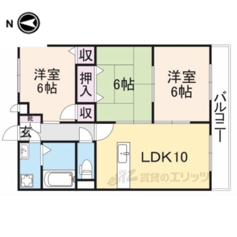 福知山市駅南町のマンションの間取り