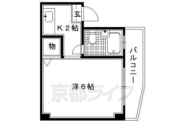 京都市北区出雲路松ノ下町のマンションの間取り