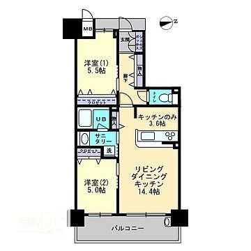 高松市塩上町のマンションの間取り