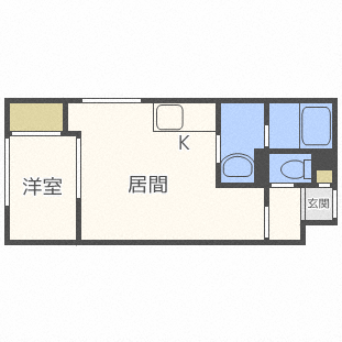 札幌市東区北二十二条東のマンションの間取り