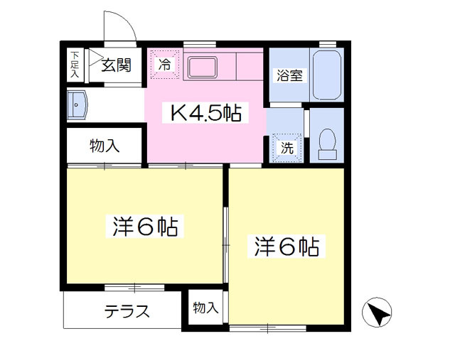 習志野市鷺沼台のアパートの間取り