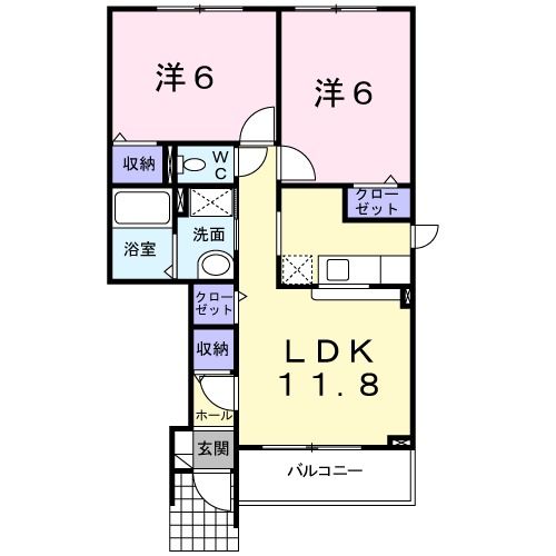 滝川市泉町のアパートの間取り