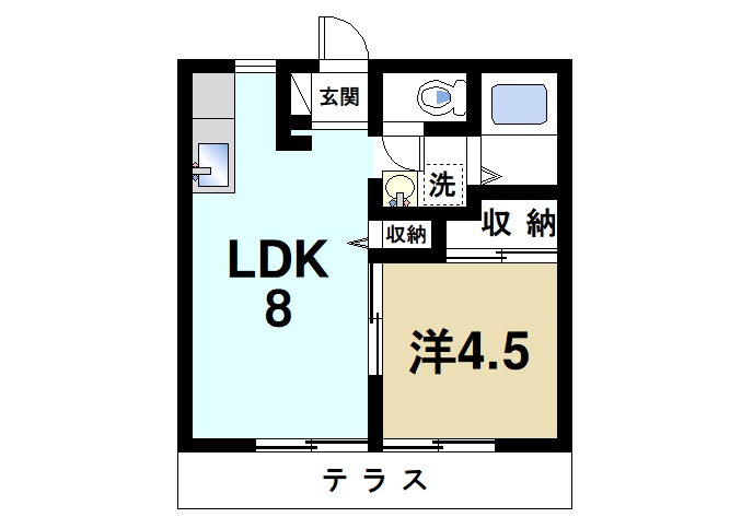 奈良市東九条町のアパートの間取り