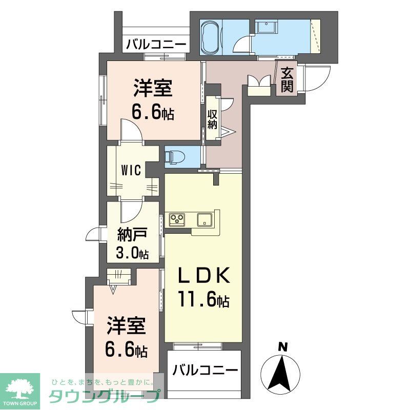 日野市万願寺のマンションの間取り