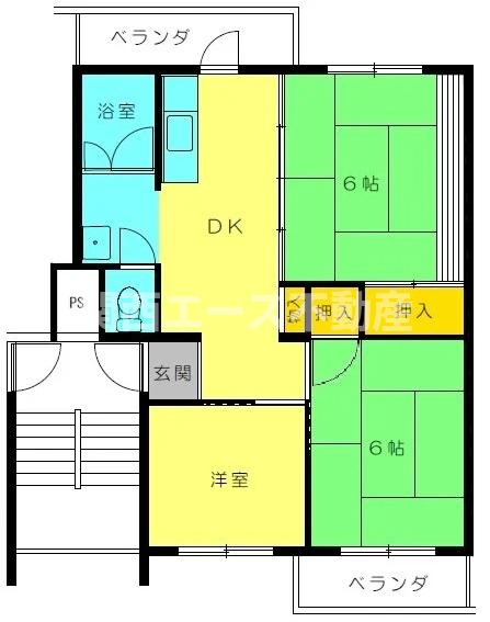 堺市南区晴美台のマンションの間取り