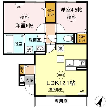 薩摩川内市大小路町のアパートの間取り