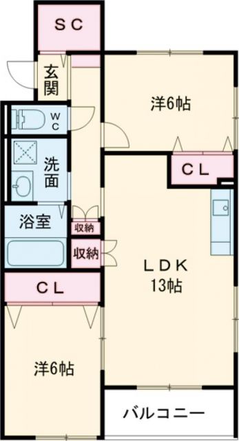 グランカーサ東浦の間取り