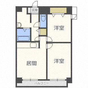 【札幌市北区北二十条西のマンションの間取り】