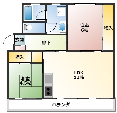 広島県広島市西区己斐上２（マンション）の賃貸物件の間取り