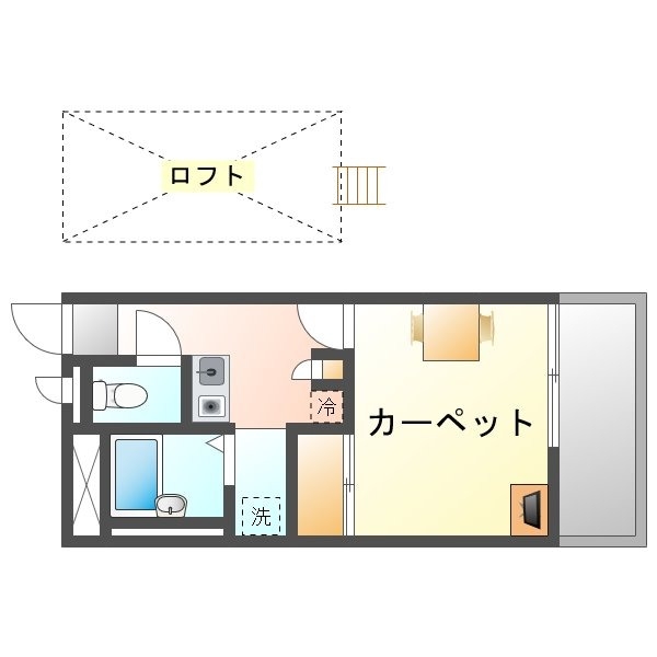 レオパレスビスタヒガワの間取り