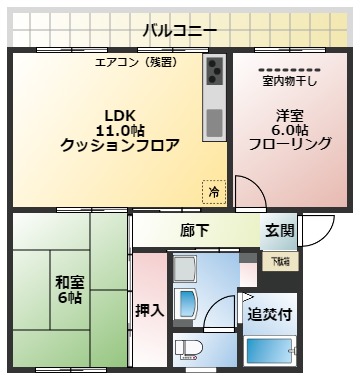 ポプラヶ丘コープ5号棟の間取り