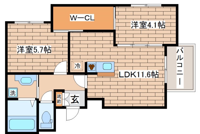 神戸市中央区山本通のアパートの間取り
