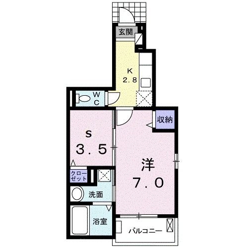 新居浜市泉宮町のアパートの間取り