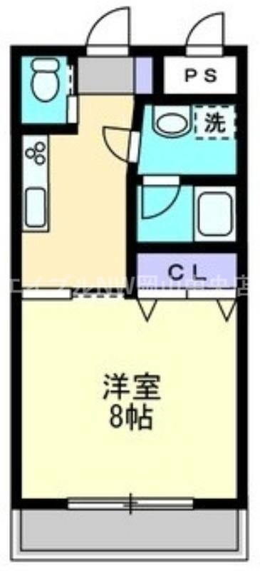 岡山市北区一宮のマンションの間取り