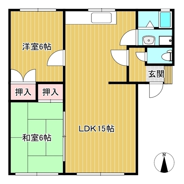 サンライズ小田中Ｂ棟の間取り