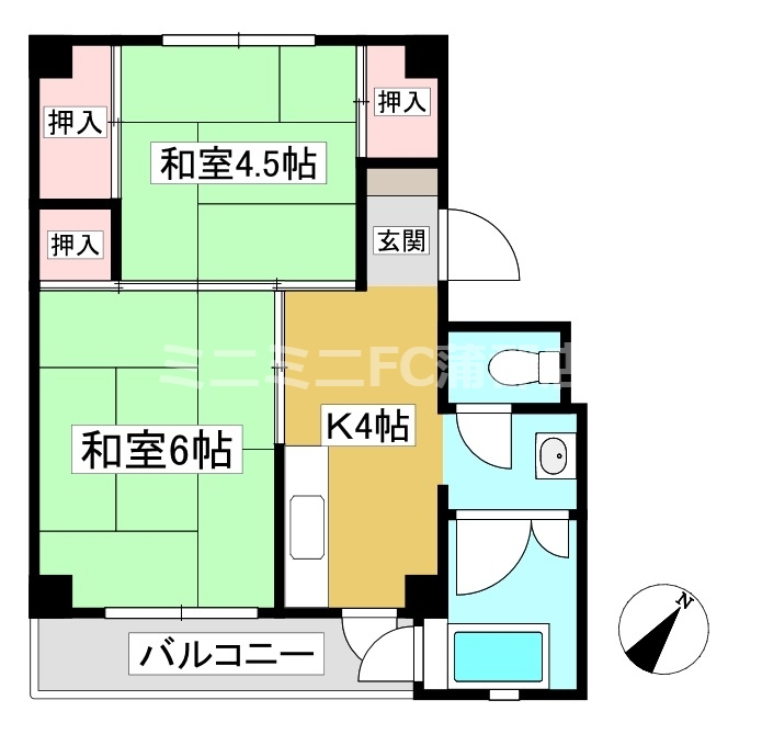 ビレッジハウス拾石2号棟の間取り