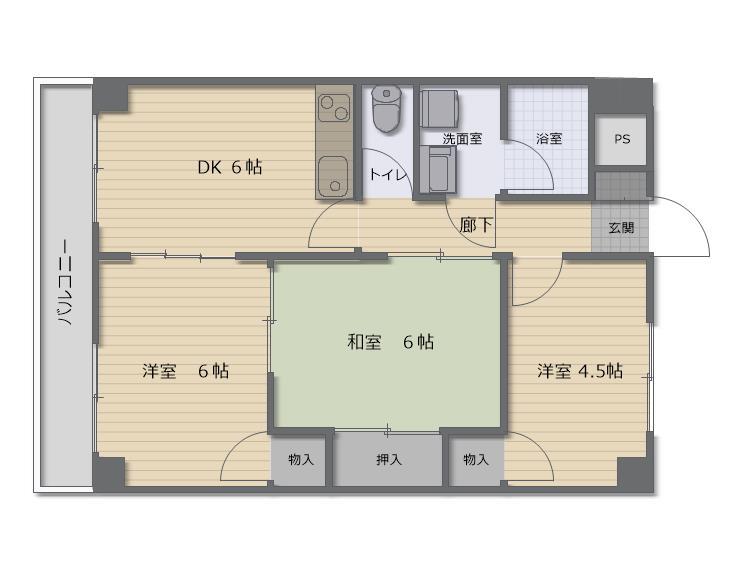 日興パレス長岡呉服町の間取り