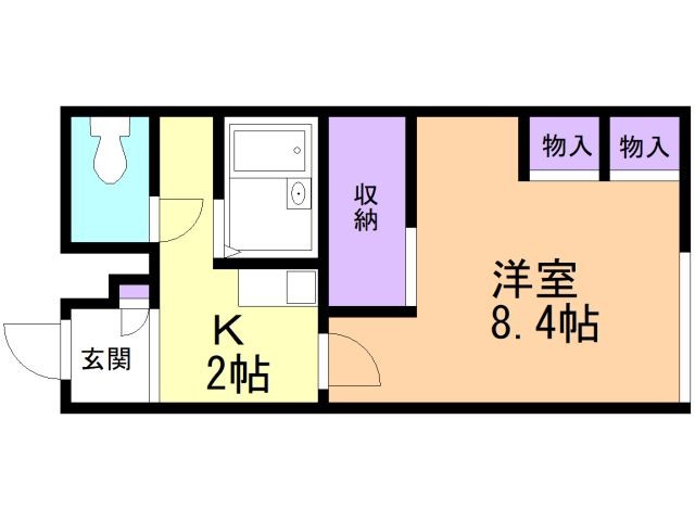 函館市大町のアパートの間取り