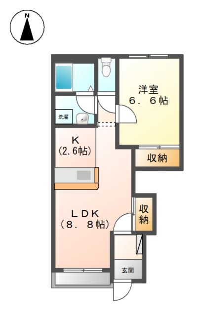 美濃加茂市加茂野町木野のアパートの間取り