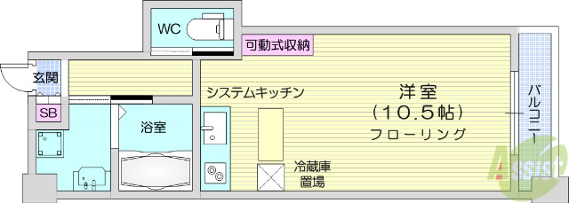 仙台市青葉区立町のマンションの間取り