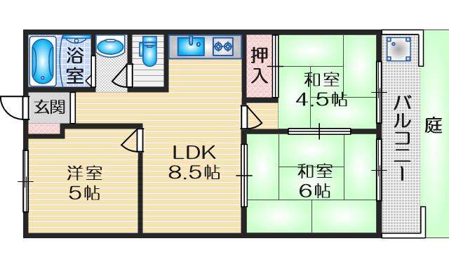 ハイツ上野台A棟の間取り