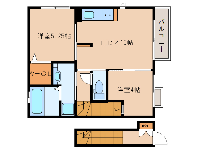 大和高田市礒野新町のアパートの間取り