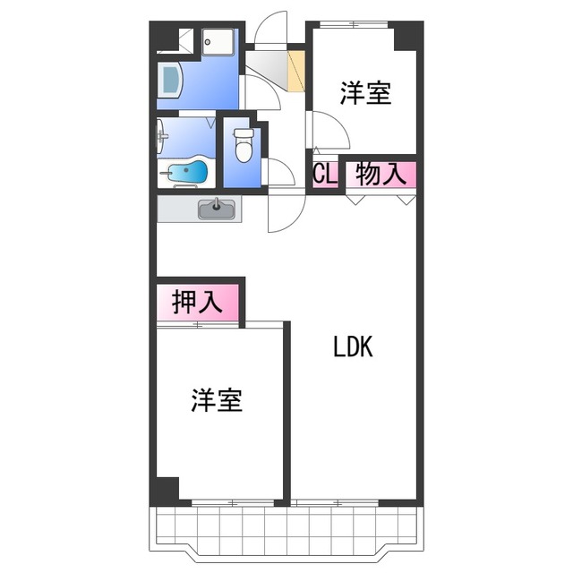 岸和田市南上町のマンションの間取り