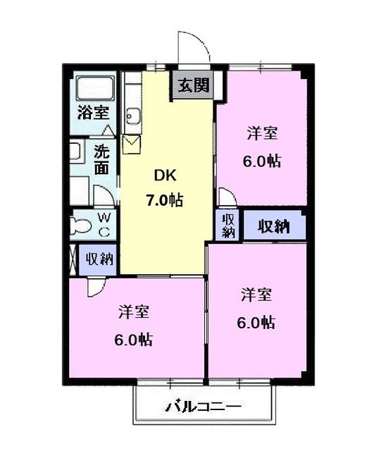 【仙台市青葉区下愛子のアパートの間取り】