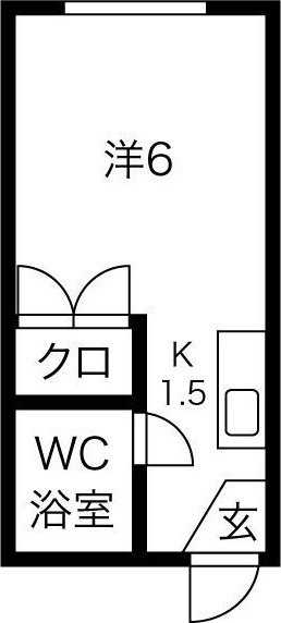 札幌市中央区南五条西のアパートの間取り